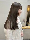 20代30代40代ストレートアッシュベージュ髪質改善艶感カラー