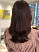 ピンクブラウンミディアムレイヤー髪質改善お店レイヤー銀座