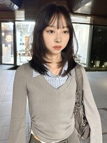 シティ(CITY)&nbsp;ミディアムレイヤー ハッシュカット 韓国 レイヤーミディアム