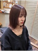 顔まわりレイヤー×BOB×ピンクブラウンカラー☆宿里沙也香