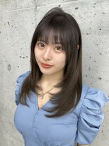 ビューブルー 亀戸錦糸町(VIEW BLUE)&nbsp;美髪カールピンクブラウン韓国レイヤーロングセミディ顔周り前髪