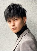 黒髪マッシュナチュラルマッシュメンズヘア韓国ツーブロック