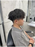刈り上げマッシュ×縦落ちツイストスパイラルパーマ