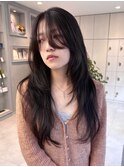 ブラウンカラー/ハッシュカット/レイヤーカット/10代20代
