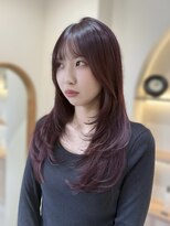 ジーナ 博多筑紫口(Zina) 【tama】ブリーチなしラベンダーピンク×ハッシュカット