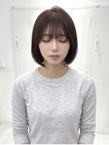 アトラスサロン 札幌大通り(Atras.salon)&nbsp;艶感ブラウンの髪質改善ワンカールショートボブ