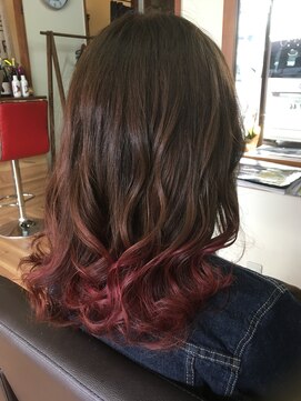 シェリールアミー(Cherir Amie) 【エヌドットカラー使用】フォギーベージュ+毛先ベリーピンク