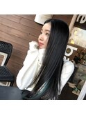 艶髪ストレート＋ターコイズインナーカラー #kota