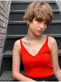 大人かわいい前髪セシルカットココアブラウンフリンジウェーブ
