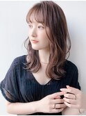 前髪ありレイヤー/ゆるウェーブ/30代/40代/50代/60代/グレイヘア