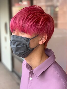 アークスヘアー 個性的★映えるピンクカラー×マッシュショートスタイル