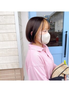 ジョワイユヘアーデザイン(Joyeux) joyeuxオレンジベージュインナーカラー【山口貴裕】