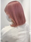 3798ベビーピンクグラデーションカラーホワイトピンク艶髪ボブ
