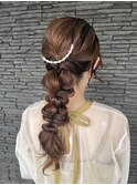 お呼ばれヘアセット結婚式セット編み下ろしヘアセット