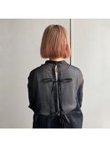 大人可愛いハイトーンボブ　30代40代50代
