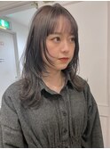 20代 30代 40代 セミロング レイヤーカット ホワイトラベンダー