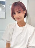 切りっぱなしボブエアリーロング美髪ピンクブラウン[大宮]