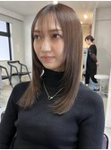 顔まわりレイヤー × ミディアムヘア