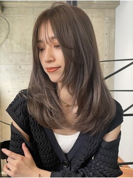 サイン 渋谷(SIGN) 韓国ヘアハッシュカットレイヤーカットベージュブリーチ無し