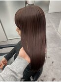 ブリーチ無しピンクブラウンカラー♪