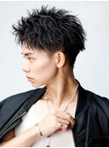 メンズパーマ(ツイストパーマ)刈り上げツーブロック短髪