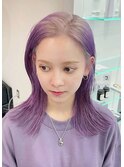 ラベンダーミルクティークラゲヘアーくびれヘアツートンカラー