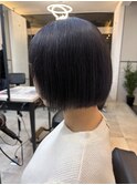ラベンダーカラーラベンダーグレージュボブミニボブぱつっとボブ