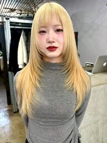 ローレンアンドパレード 並木坂店(Lauren&Parade)&nbsp;ハイトーンベージュ ブロンド ストレート ロングレイヤー