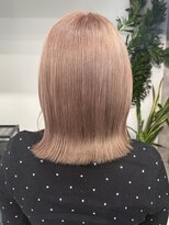 ヴェイン 渋谷(vain)&nbsp;ピンクベージュボブミディアムボブ艶カラー大学生初カラー