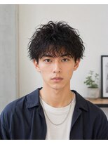 MEN's Baguz MEN'Sカット/ MEN'Sパーマ/ MEN'Sカラー 黒髪マッシュ強めカール無造作束感メンズパーマ