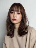 ウェルズ グランデ 奈良店(Well's GRANDE) ぱっつん前髪の外ハネセミロング