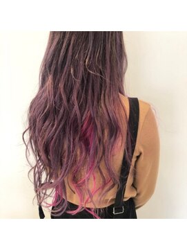 ネオヘアー 曳舟店(NEO Hair) 【インナーカラー】ラベンダーピンク×ビビットピンク（曳舟）