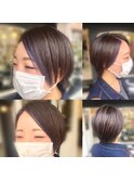 ツーブロ女子フェイスラインカラー