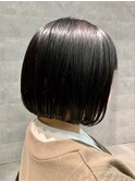 ダメージレス縮毛矯正×首元すっきりミニボブ