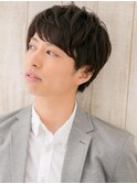 ビジネスにも◎斜めバング短髪春パーマのラフマッシュｌ札幌月寒