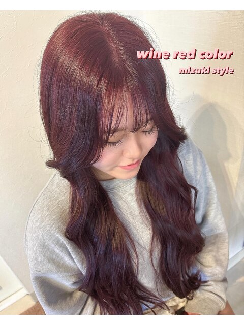 #wine red color#ブリーチなしwcolor