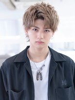 イオ 本厚木(io)&nbsp;メンズハイトーンカラーアップバングツーブロックモテ髪