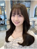 (韓国風/くびれヘア/縮毛矯正/前髪/韓国レイヤー/小顔)