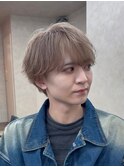 ミルクティーカラー/シースルーフェザーマッシュ