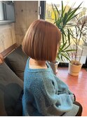うるつやショートボブ　明るめブラウン