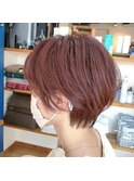 『PRESENCEBRAINS』ピンクベージュ×ショートボブ