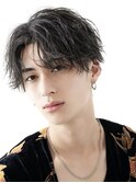 ツイストスパイラル波巻きスパイラルパーマセンターパートウルフ
