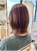 レイヤーボブ◎ミルクブラウンくびれミディアム◎20代～50代