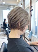 40代50代60代/脱白髪染め白髪ぼかしハイライトショートボブ