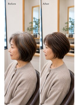 カラーのちから 西尾寄住店 ６０代ヘアスタイル