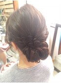ナチュラル編み込みアレンジシニヨン【ヘアセット 立川/立川南】