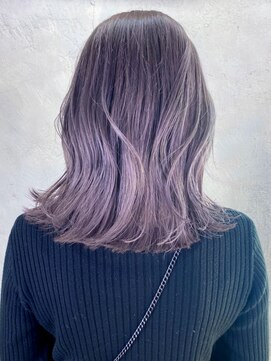 アルバム 渋谷パルコ(ALBUM) グレーパープル_チェリーブラウンフェミニンロング_ba374281