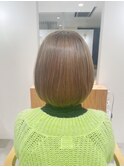 20代30代丸みボブ/カーキーグレージュ