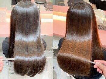 ロンド ルージュ 銀座店(Lond rouge)の写真/[カット+前髪縮毛矯正+1STEPトリートメント￥9300]ふわっと自然な仕上がりが実現。[銀座]