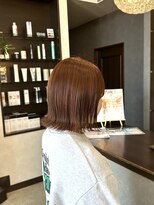 アールトゥーヘアー(art To Hair)&nbsp;オレンジカラー/ブリーチなしWカラー/暖色カラー/ボブ